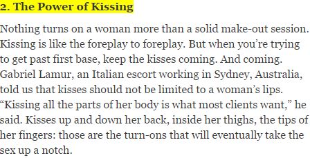 Brisbane Male Escorts Mens Health 2 The Power of Kissing